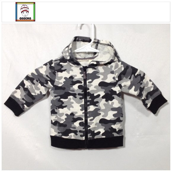 First Impressions ❤️ Baby Camouflage Full Zip Jacket Size 6-9 Months (PRE-LOVED) - Picture 1 of 2